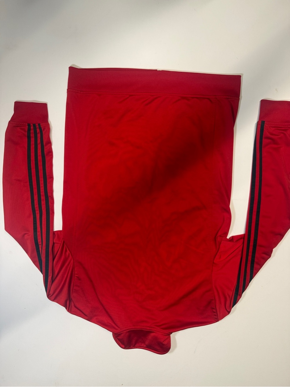 adidas Red Track Jacket with Black Stripes - Picture 8 of 10